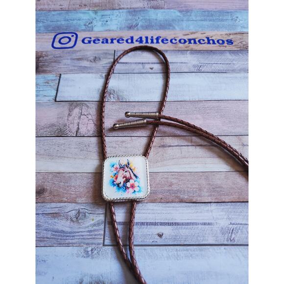 floral mule conchos, custom conchos mule design tack, unique concho, diy belt - Picture 5 of 6